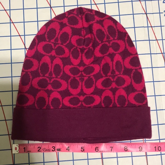 Coach Purple and Fuschia Pink Scarf and Hat Set - Picture 6 of 8